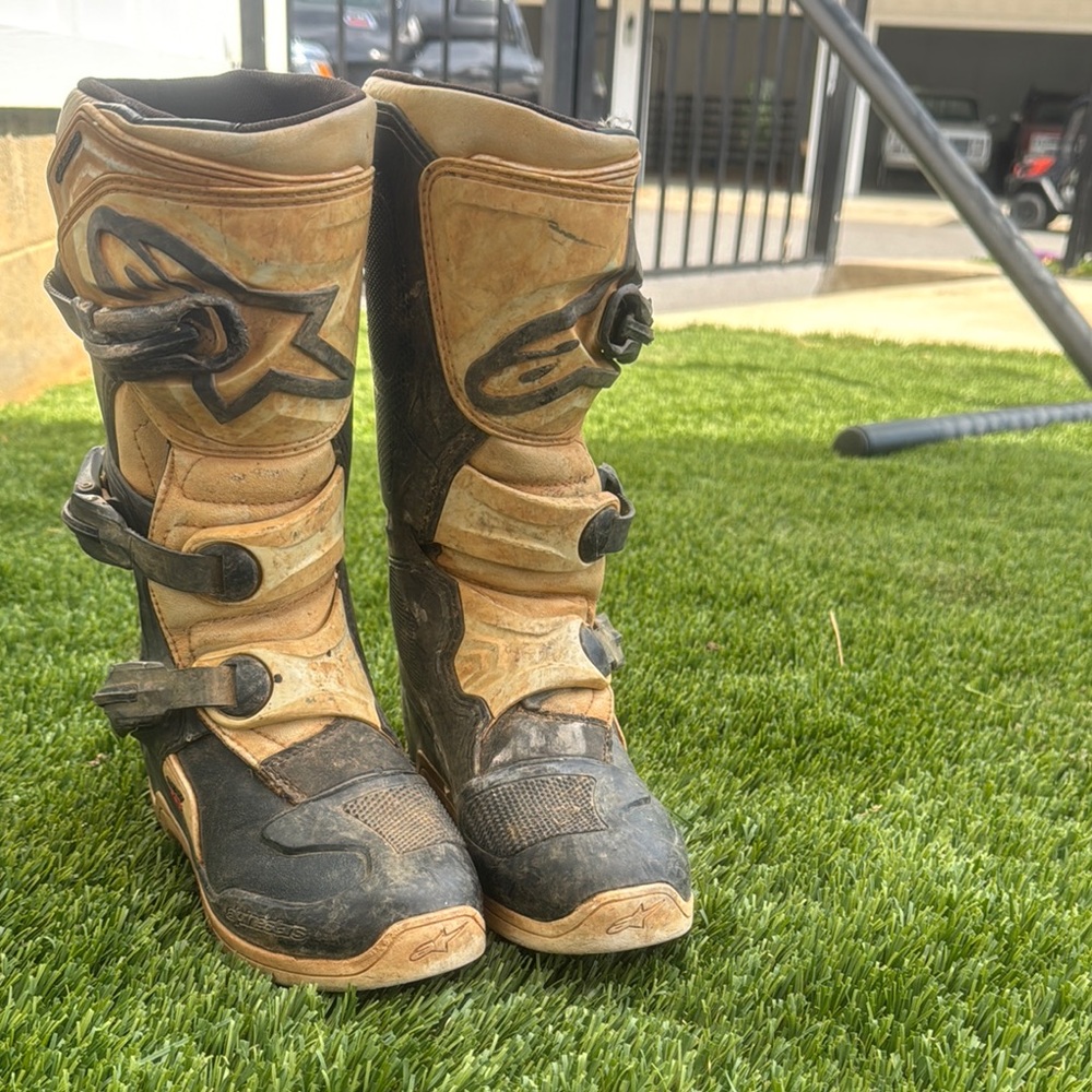 Alpinestars Black and Gold Youth Motorcycle Boots